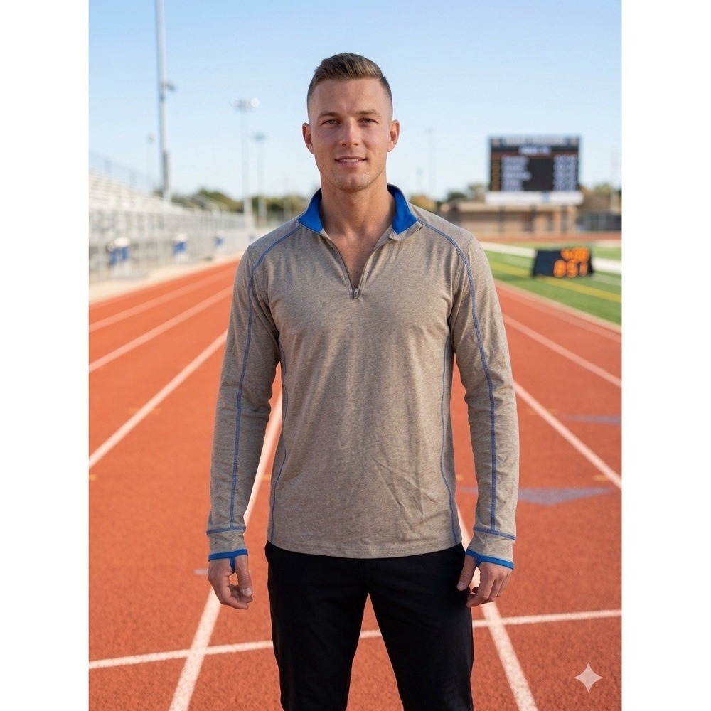 Tasc Carrollton 1/4 Zip Pullover Mens Medium Gray Bamboo Stretch Athletic